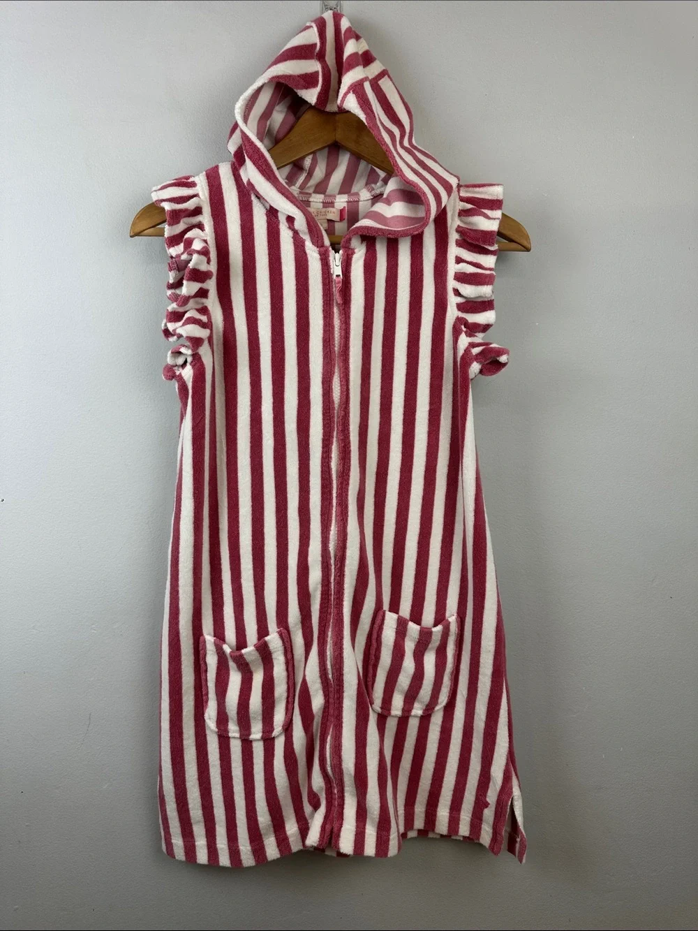 PINK CHICKEN Rapture Rose Stripe Terry Coverup Sz XL